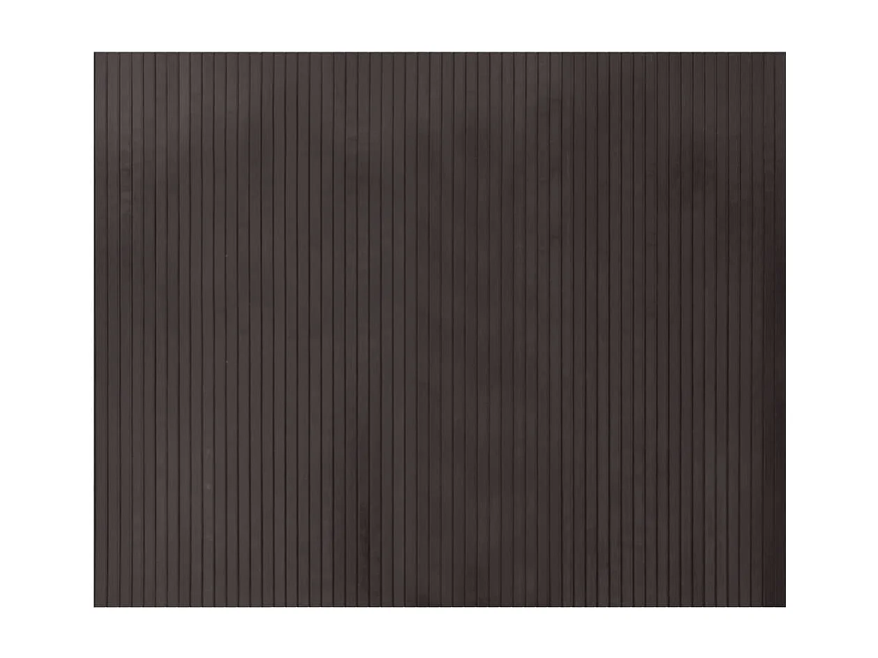 Tapis rectangulaire marron foncé 80x100 cm bambou