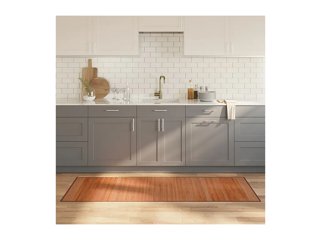 Tapete retangular 70x200 cm bambu castanho