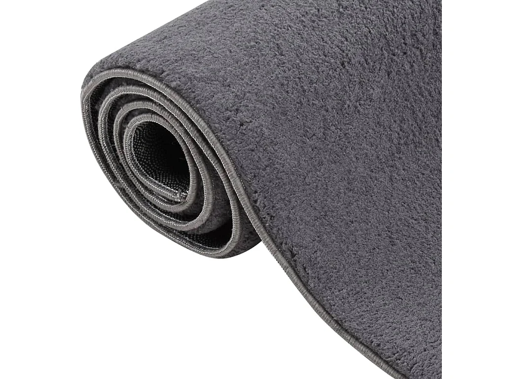 Tapis shaggy doux lavable 160x230 cm antidérapant anthracite
