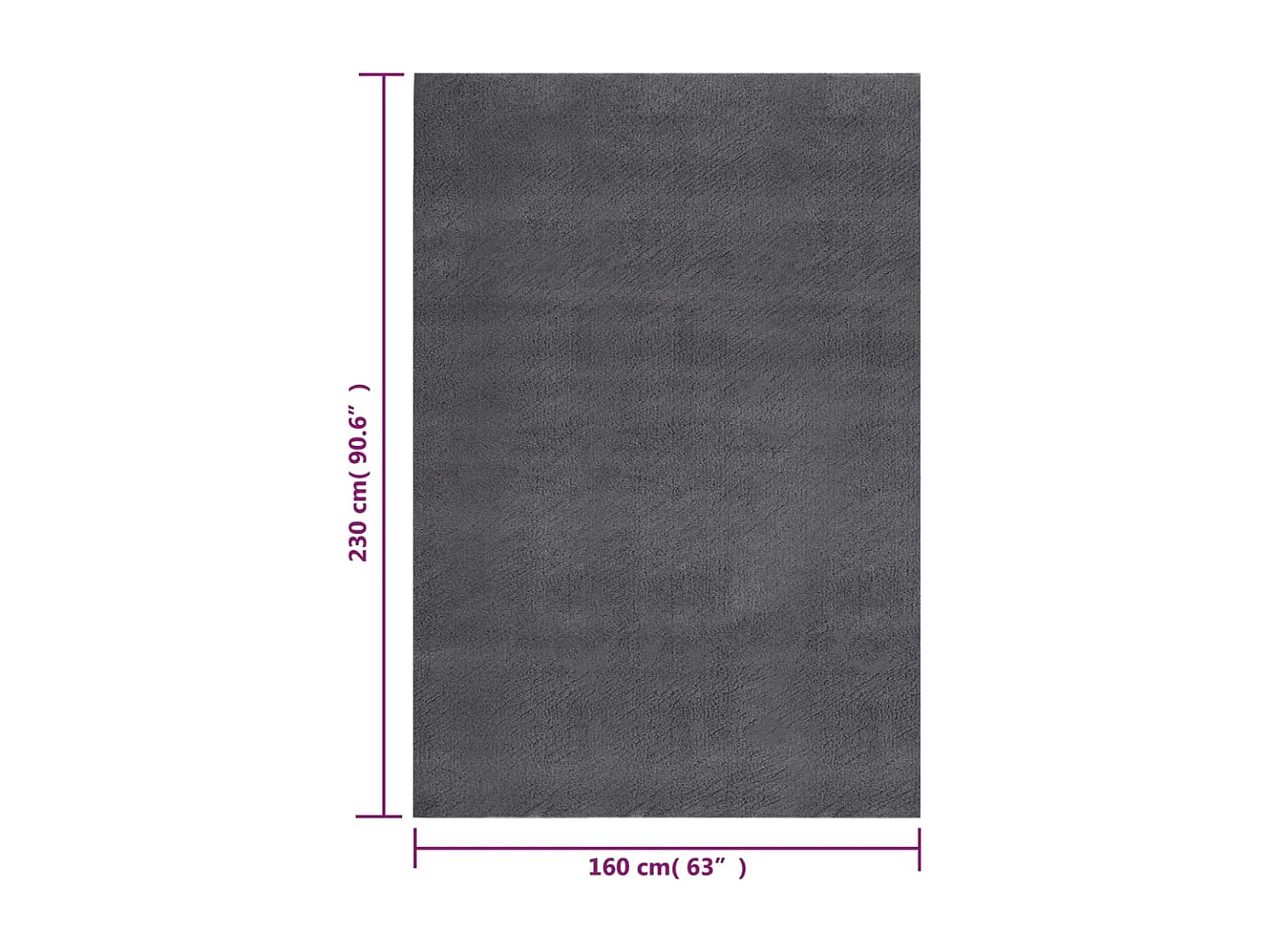 Tapis shaggy doux lavable 160x230 cm antidérapant anthracite