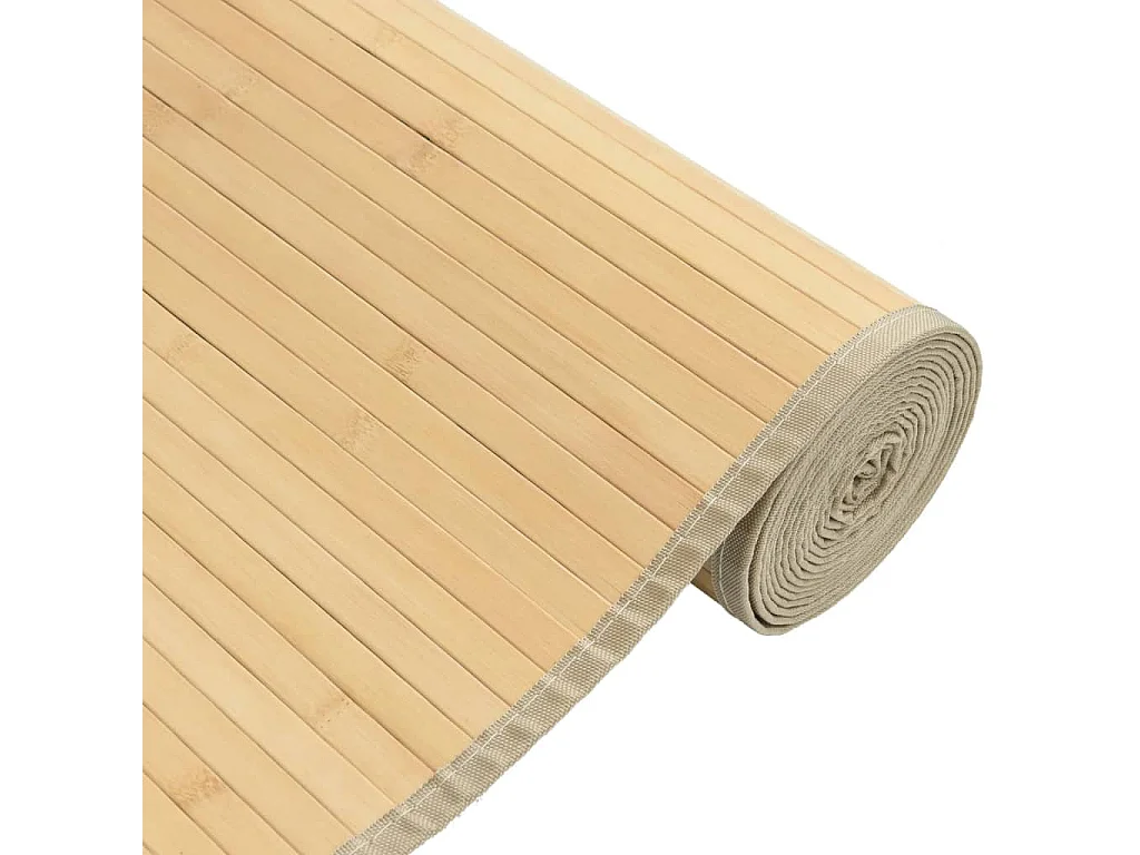 Tapis rectangulaire naturel clair 80x400 cm bambou