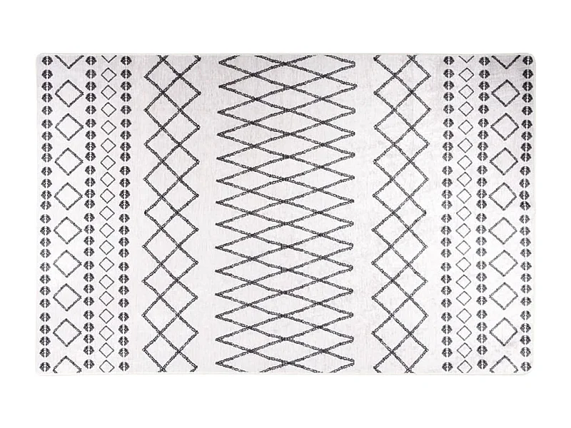 Alfombra lavable antideslizante negro y blanco 80x150 cm