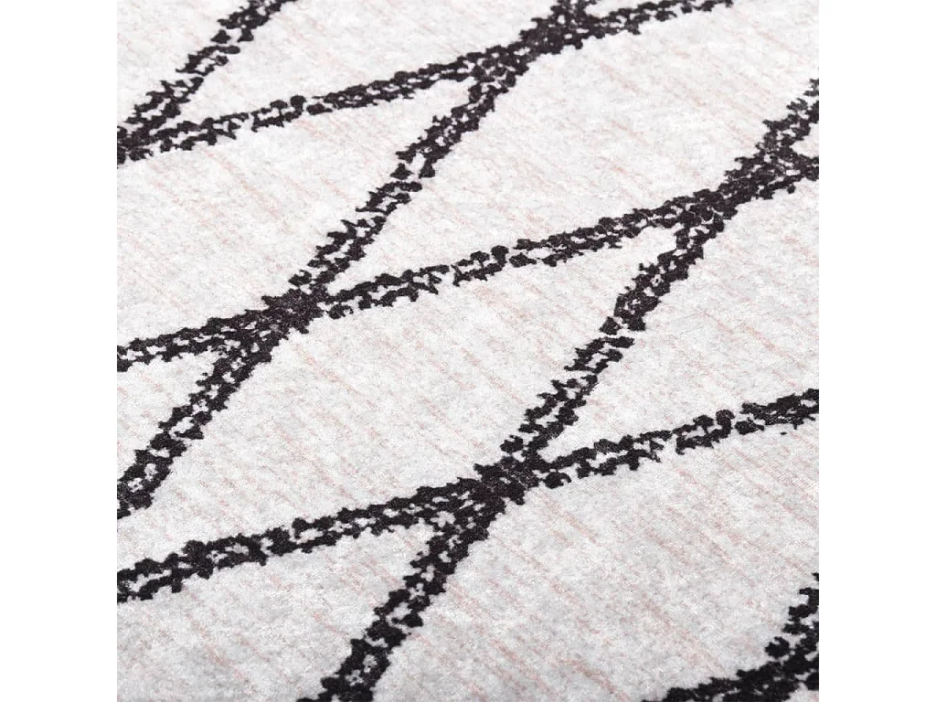 Alfombra lavable antideslizante negro y blanco 80x150 cm