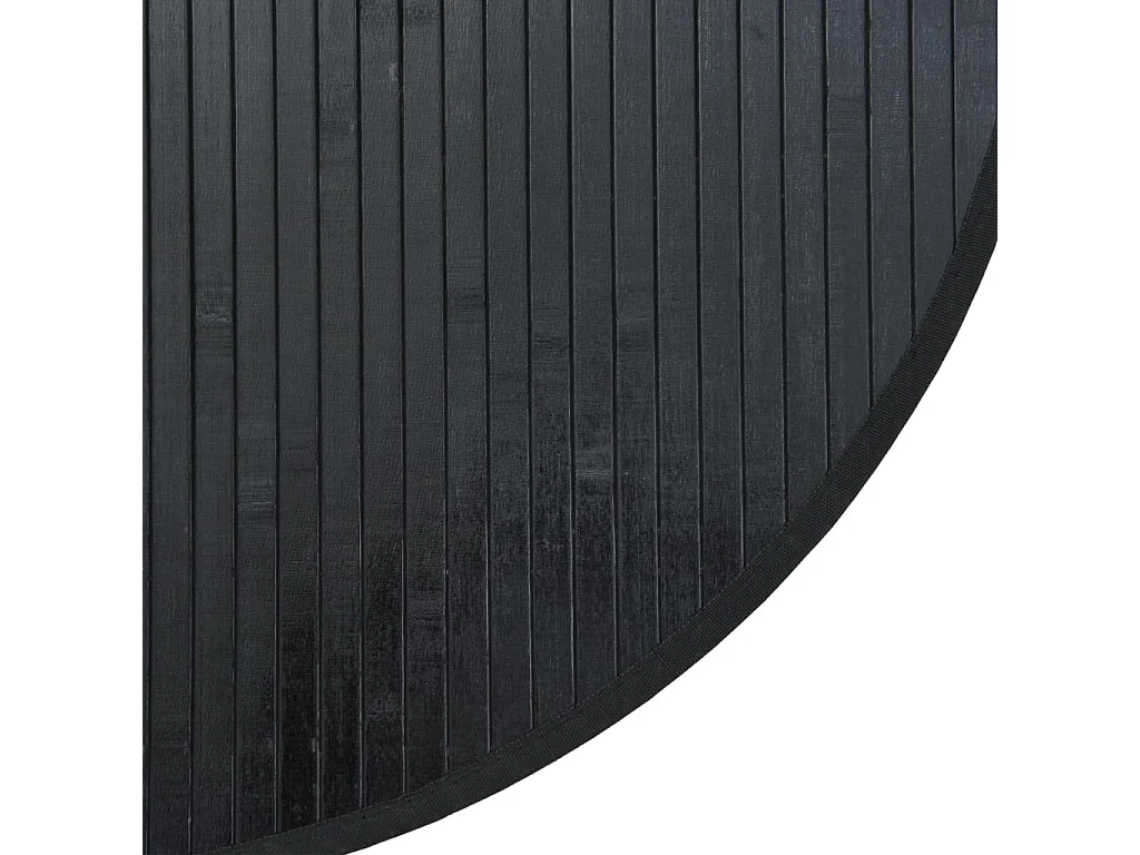 Tapis rond noir 100 cm bambou