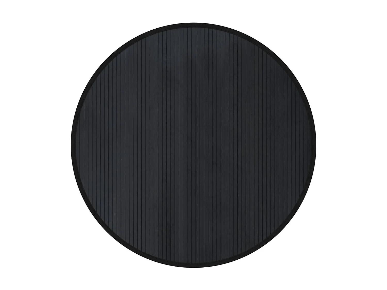 Tapis rond noir 100 cm bambou
