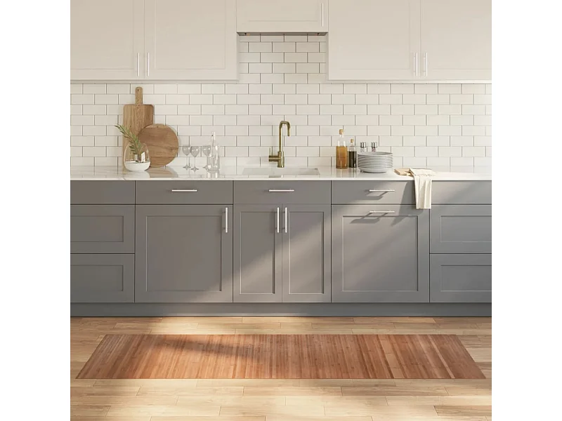 Tapis rectangulaire naturel 60x200 cm bambou