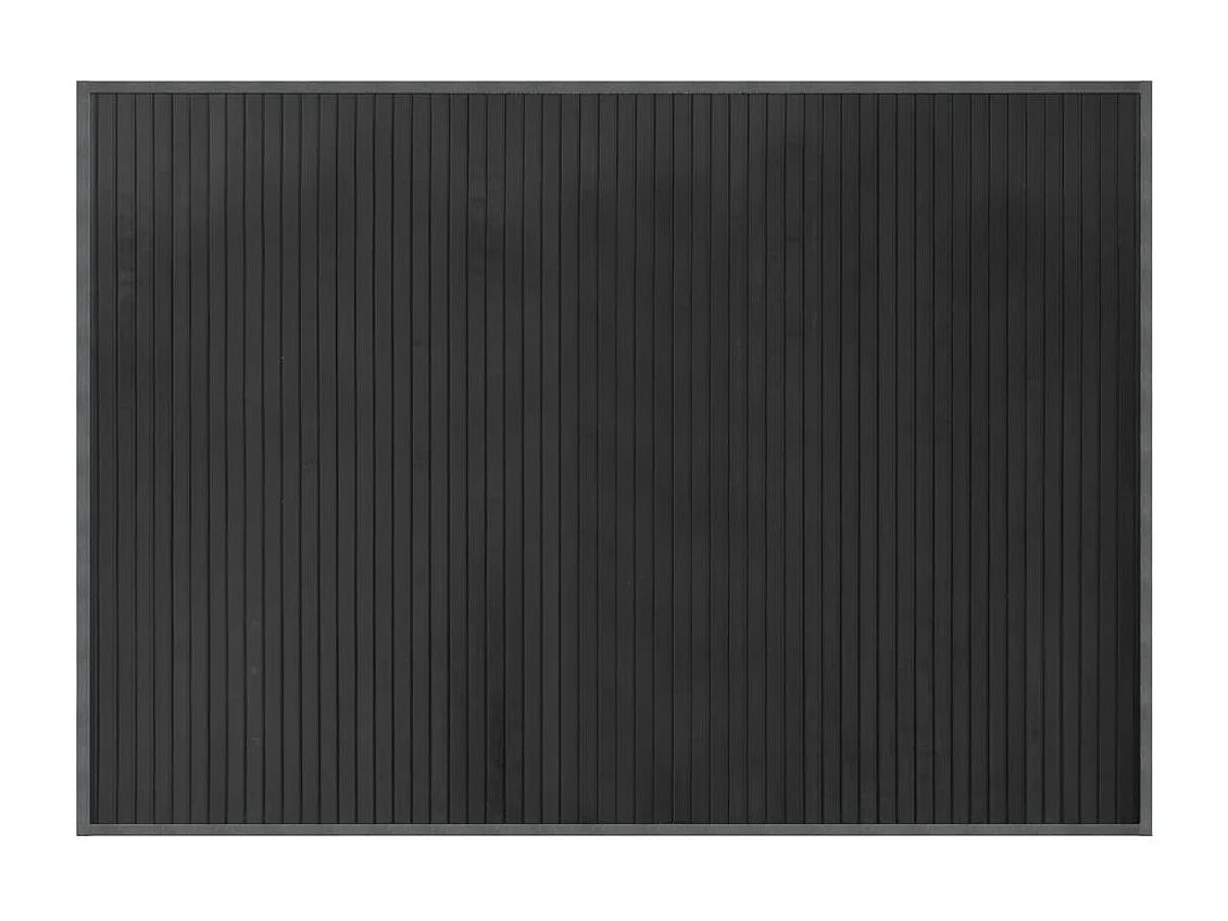 Tapis rectangulaire gris 70x100 cm bambou