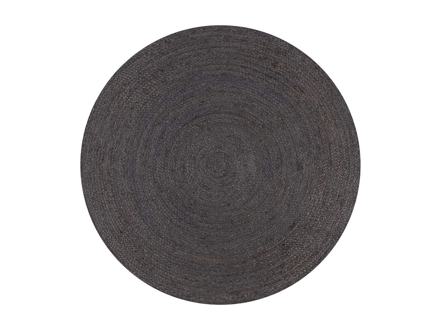 Tapis fait à la main jute rond 90 cm gris foncé
