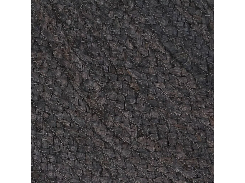 Tapis fait à la main jute rond 90 cm gris foncé