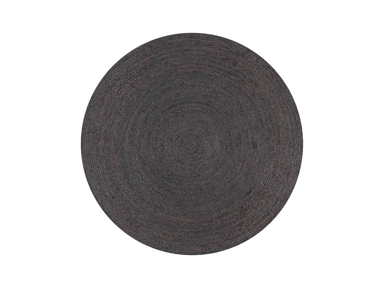 Tapis fait à la main jute rond 90 cm gris foncé
