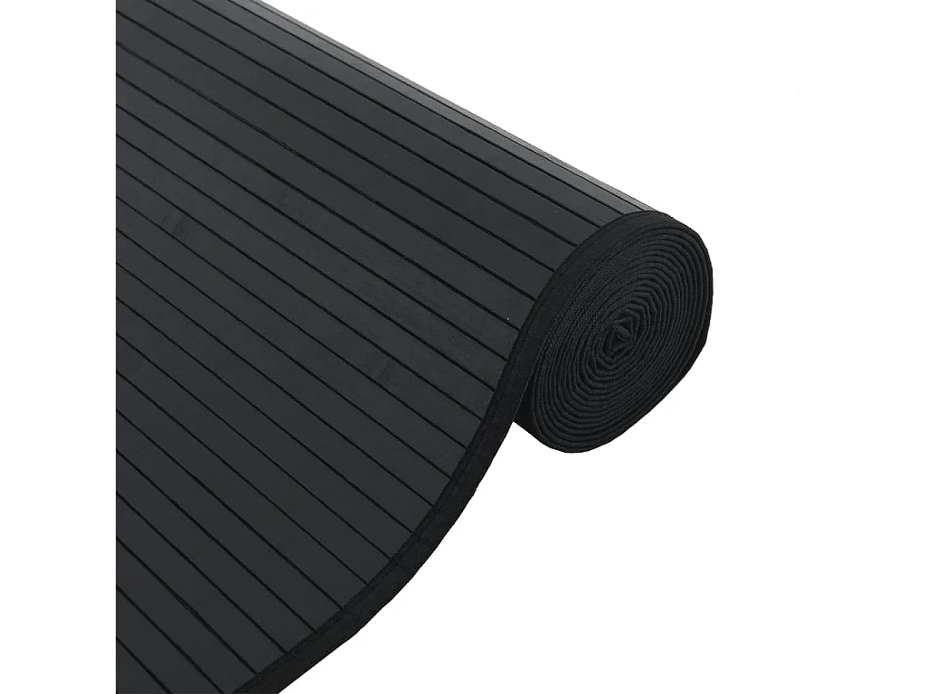 Tapis rectangulaire noir 70x100 cm bambou