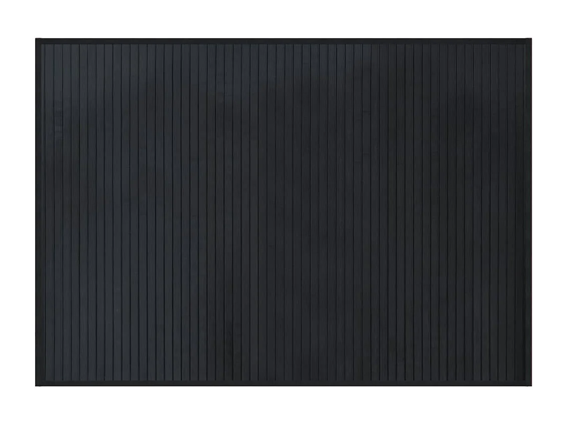 Alfombra rectangular bambú negro 70x100 cm