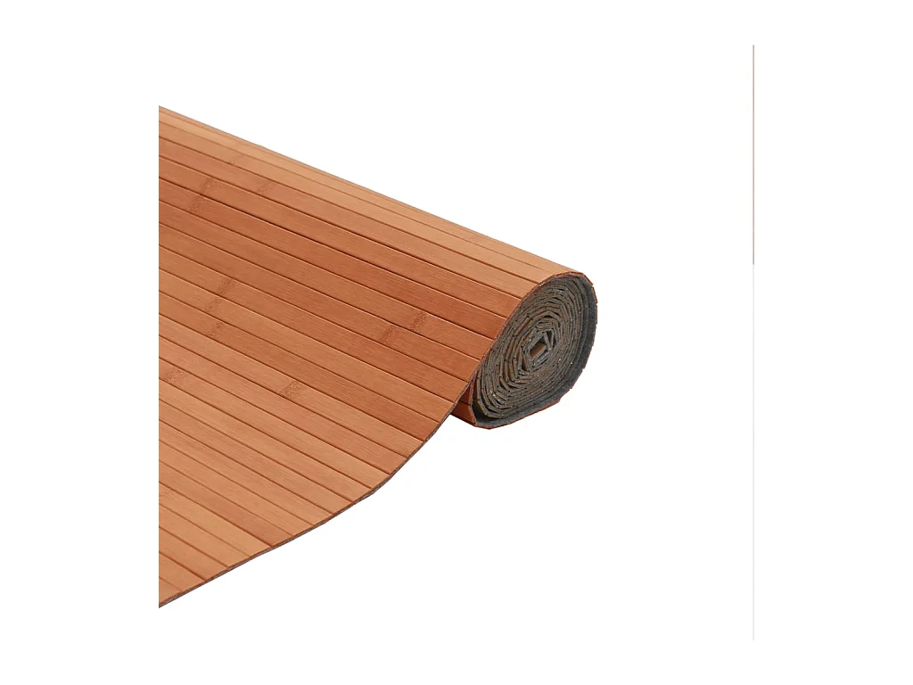 Tapis rectangulaire marron 80x200 cm bambou