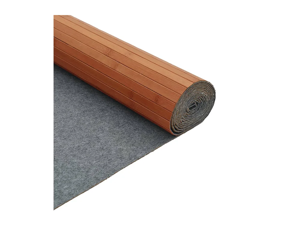 Tapis rectangulaire marron 80x200 cm bambou