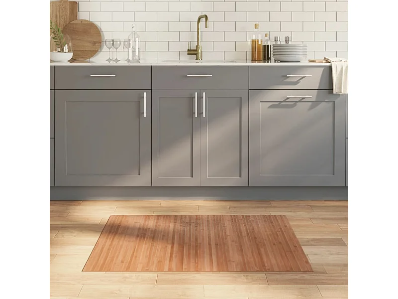 Tapete retangular 70x100 cm bambu cor natural