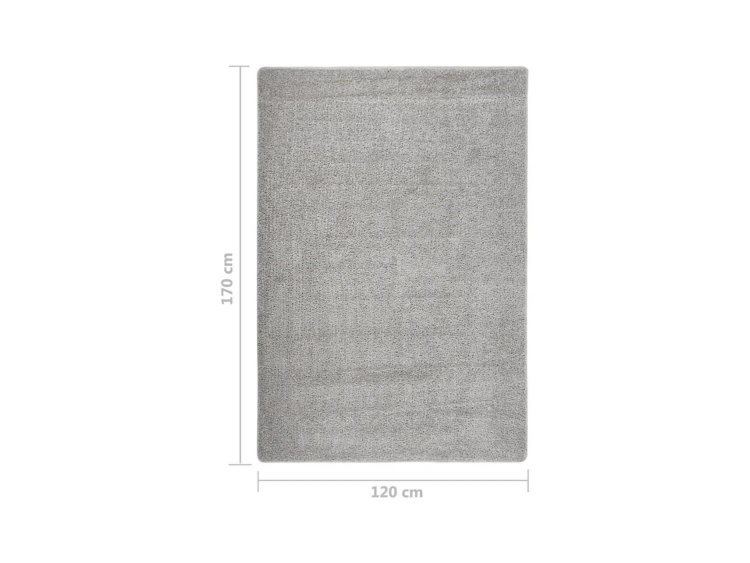 Tapete shaggy 120x170 cm antiderrapante cinzento-claro