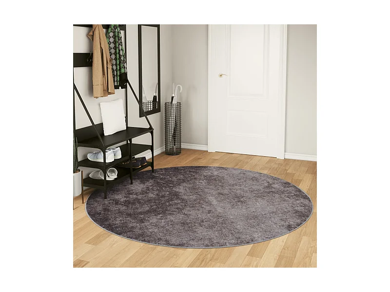 Tapete lavável antiderrapante Ø 200 cm cinzento