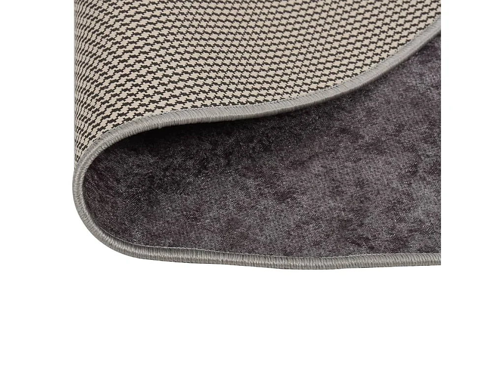 Alfombra lavable antideslizante gris Ø 200 cm