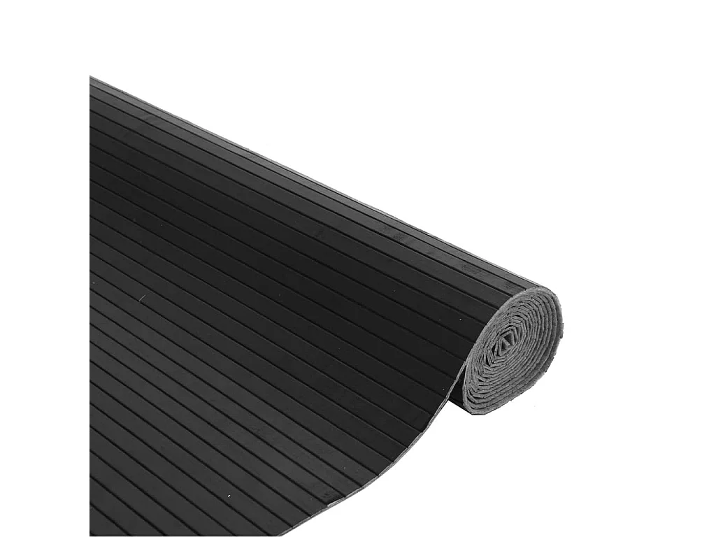 Tapis rectangulaire gris 80x500 cm bambou