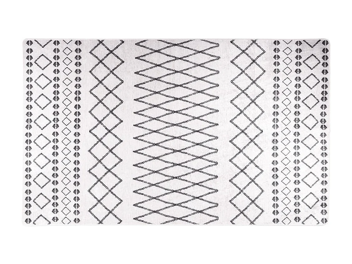 Tapis lavable noir et blanc 120x170 cm antidérapant