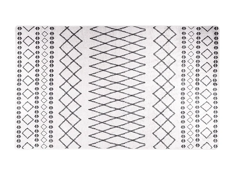 Tapete lavável antiderrapante 120x170 cm preto e branco
