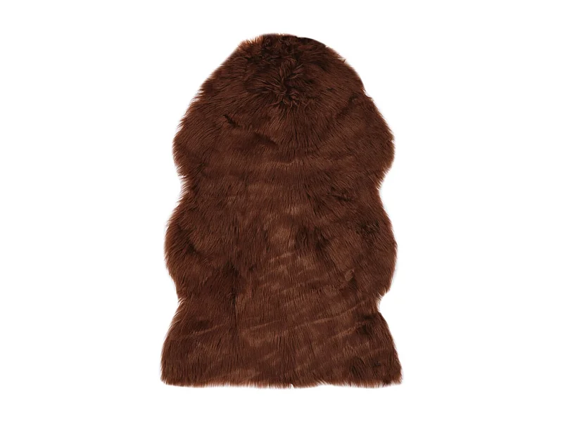 Tapis 60 x 90 cm peau de mouton synthétique marron