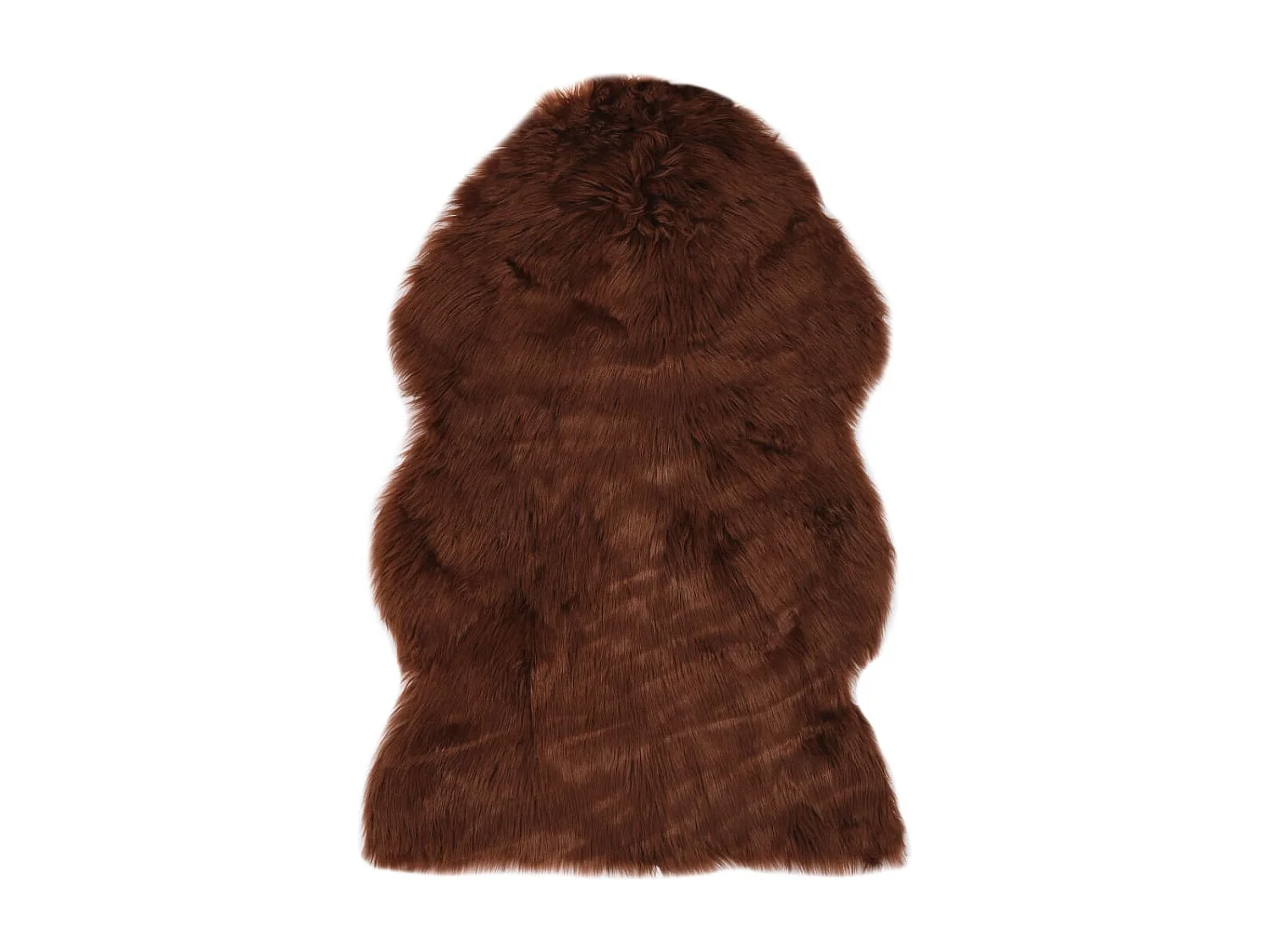 Tapis 60 x 90 cm peau de mouton synthétique marron