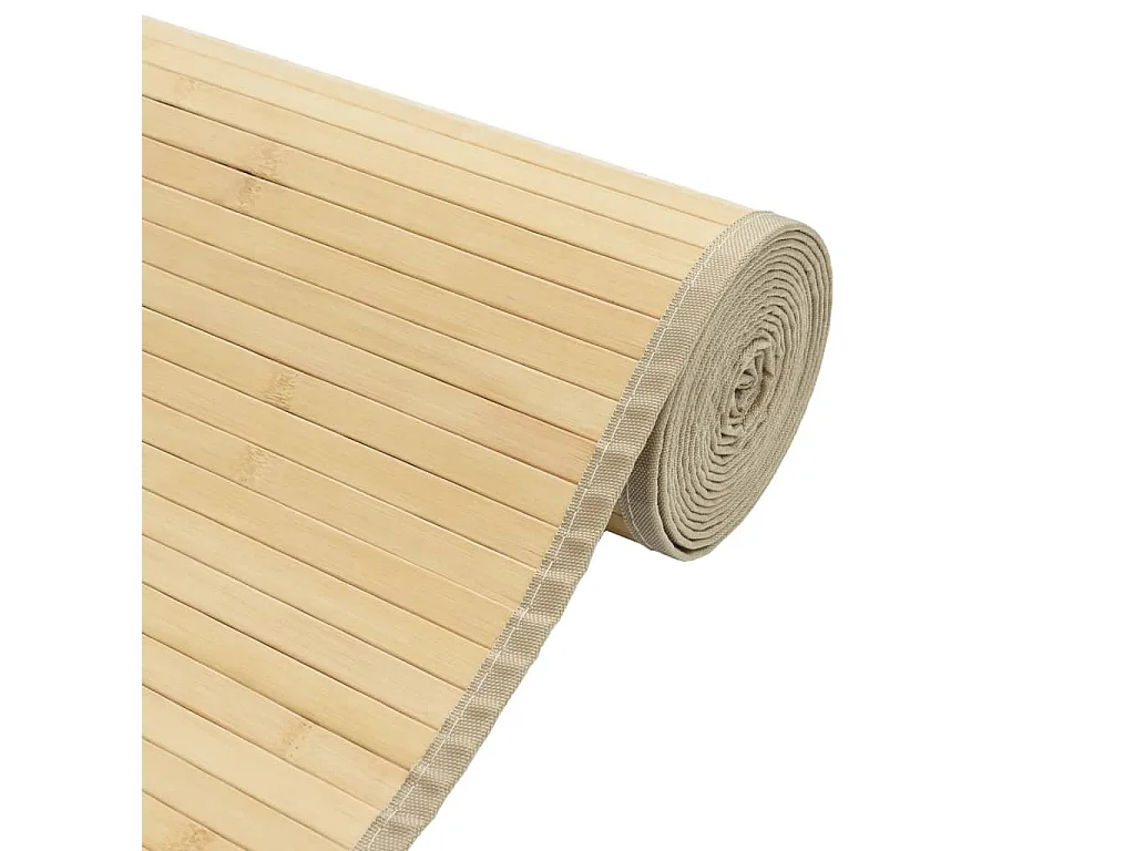 Tapis rectangulaire naturel clair 70x300 cm bambou