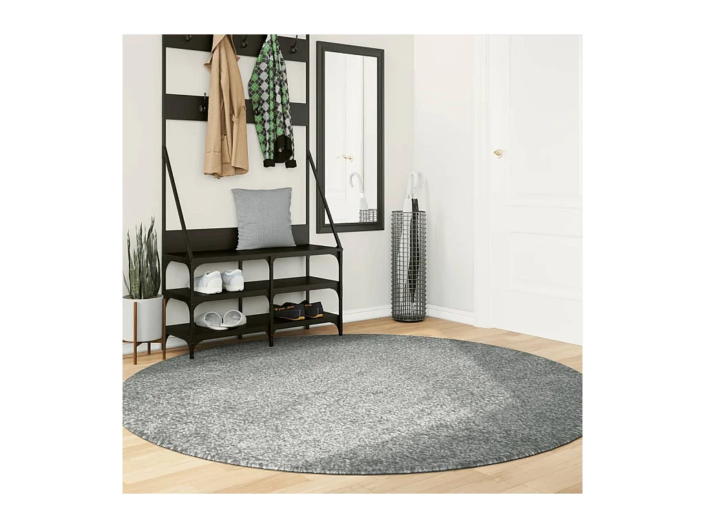 Tapis shaggy à poils longs moderne vert ø 200 cm