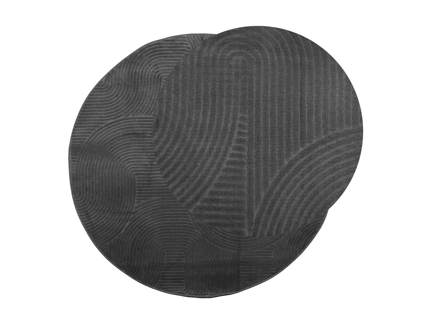 Tapete de pelo curto IZA visual escandinavo Ø 160 cm antracite