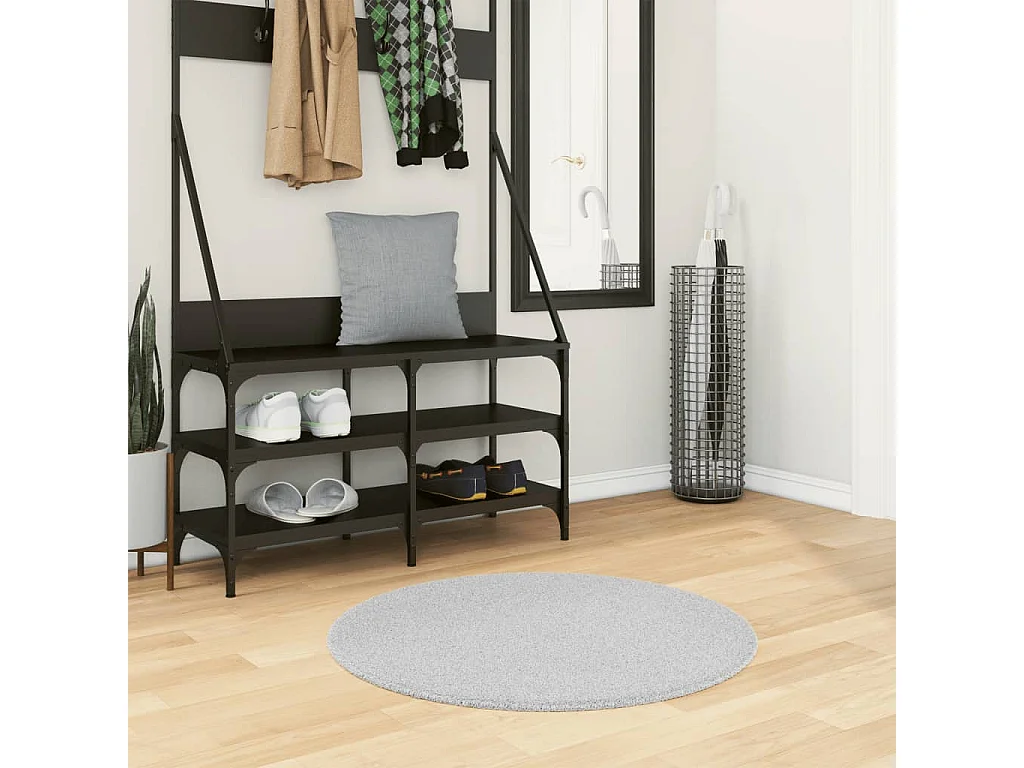 Tapis à poils courts doux et lavable gris ø 80 cm