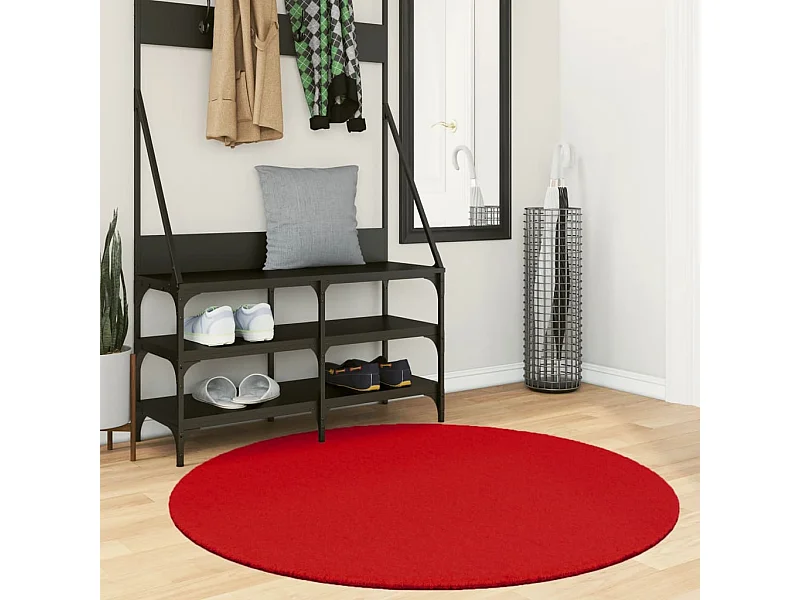 Tapis à poils courts rouge ø 120 cm