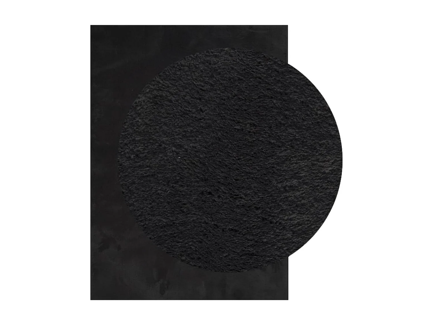 Tapete de pelo curto macio e lavável 120x170 cm preto