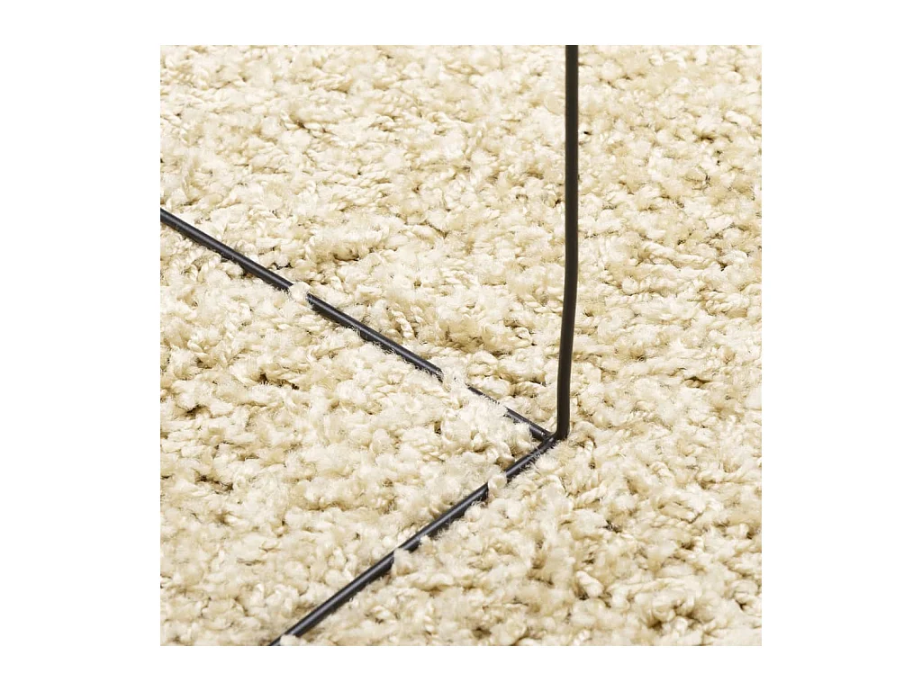 Tapete shaggy de pelo alto Ø 160 cm dourado
