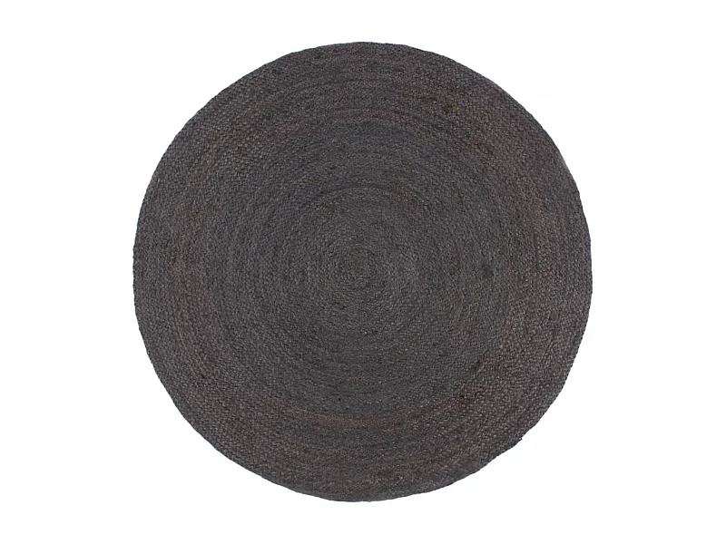 Tapis fait à la main jute rond 210 cm gris foncé
