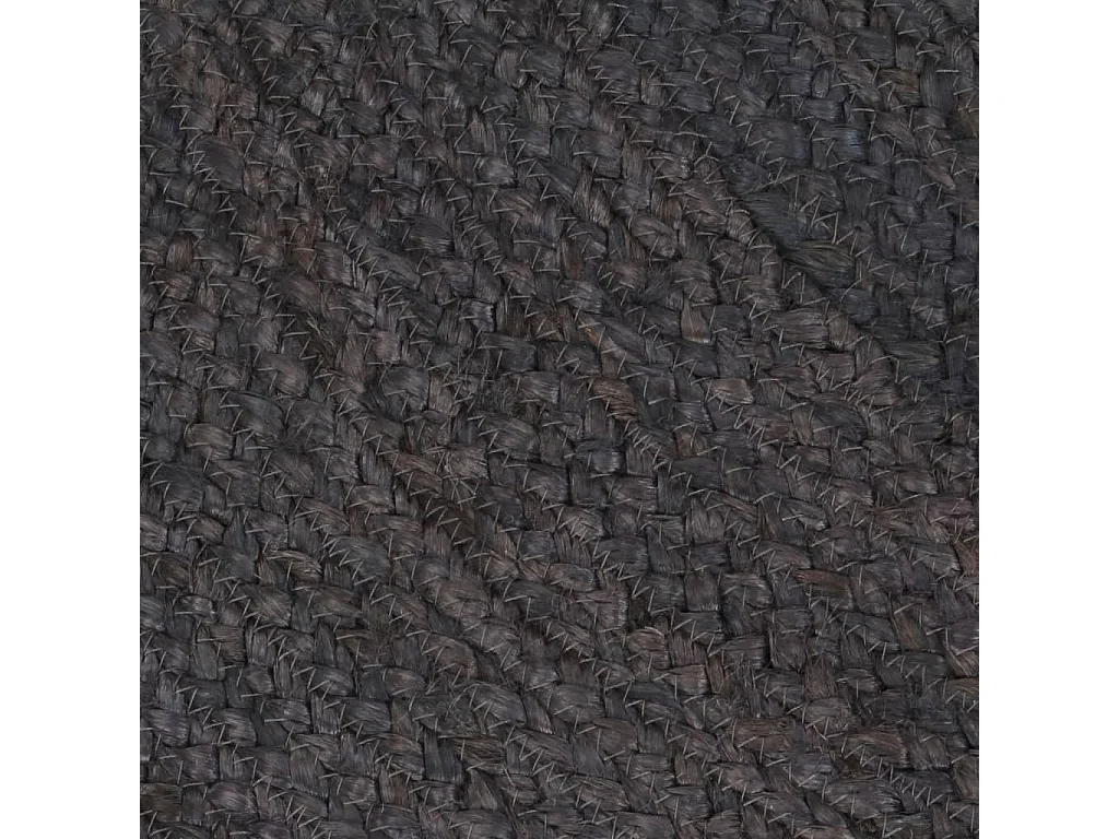 Alfombra de yute tejida a mano redonda gris oscuro 210 cm
