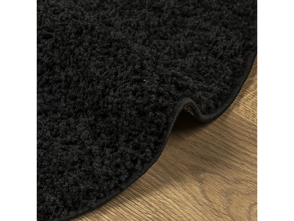 Tapete shaggy de pelo alto Ø 240 cm preto