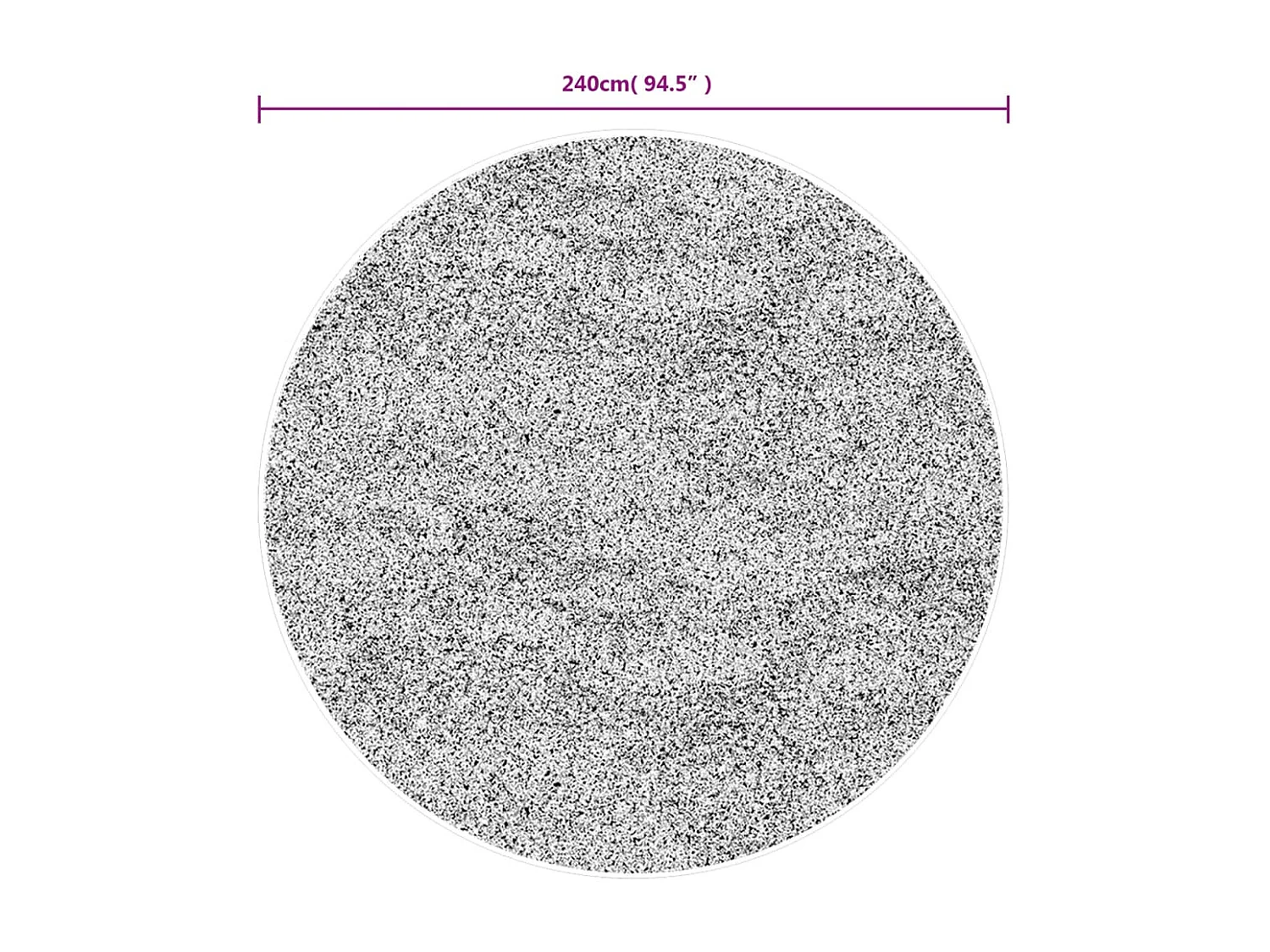 Tapete shaggy de pelo alto Ø 240 cm preto