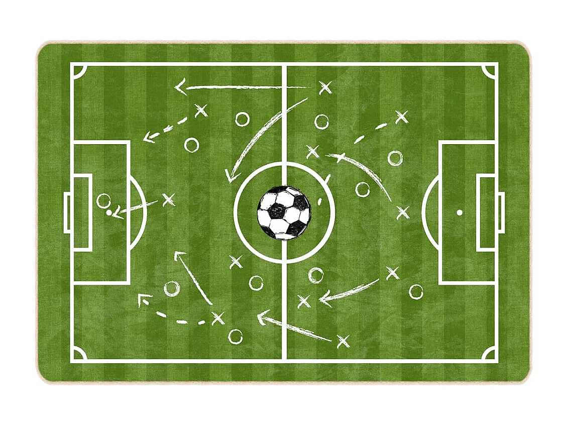 Tapis enfant 160x230cm terrain de football antidérapant lavable