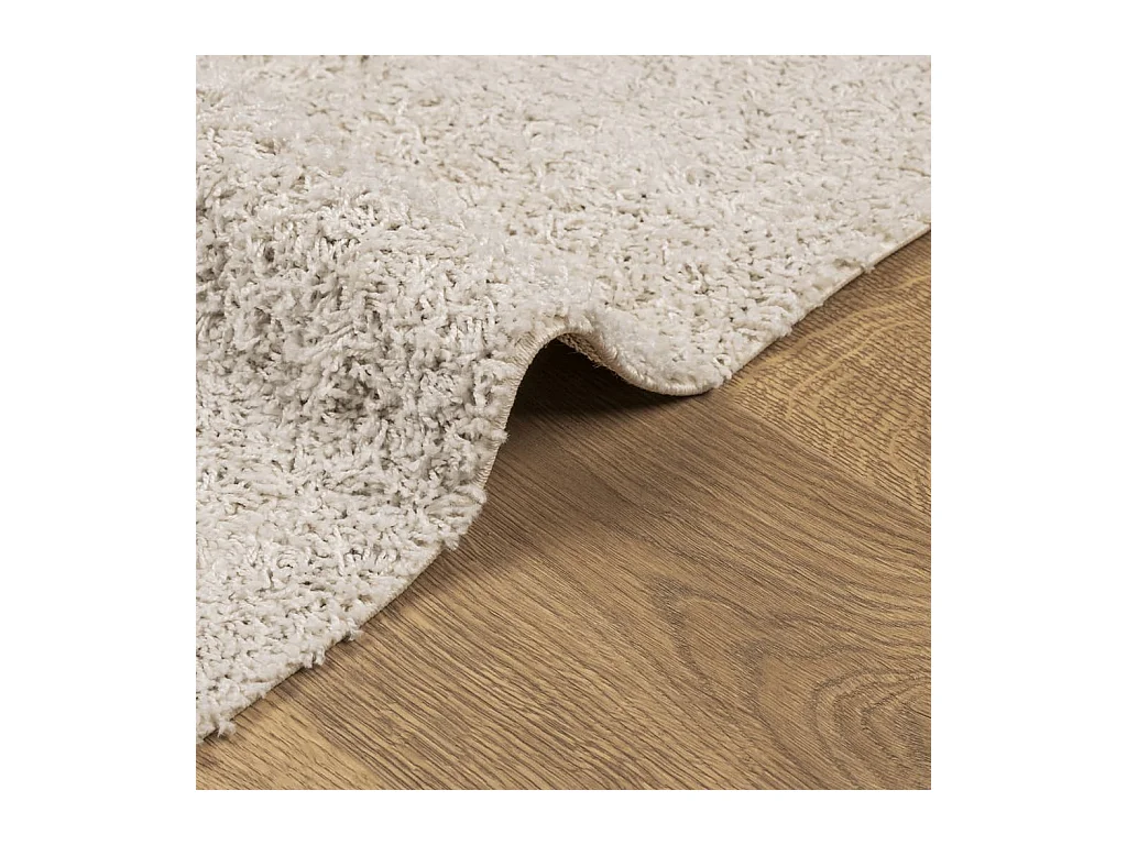 Alfombra de pelo largo moderna crema 80x250 cm
