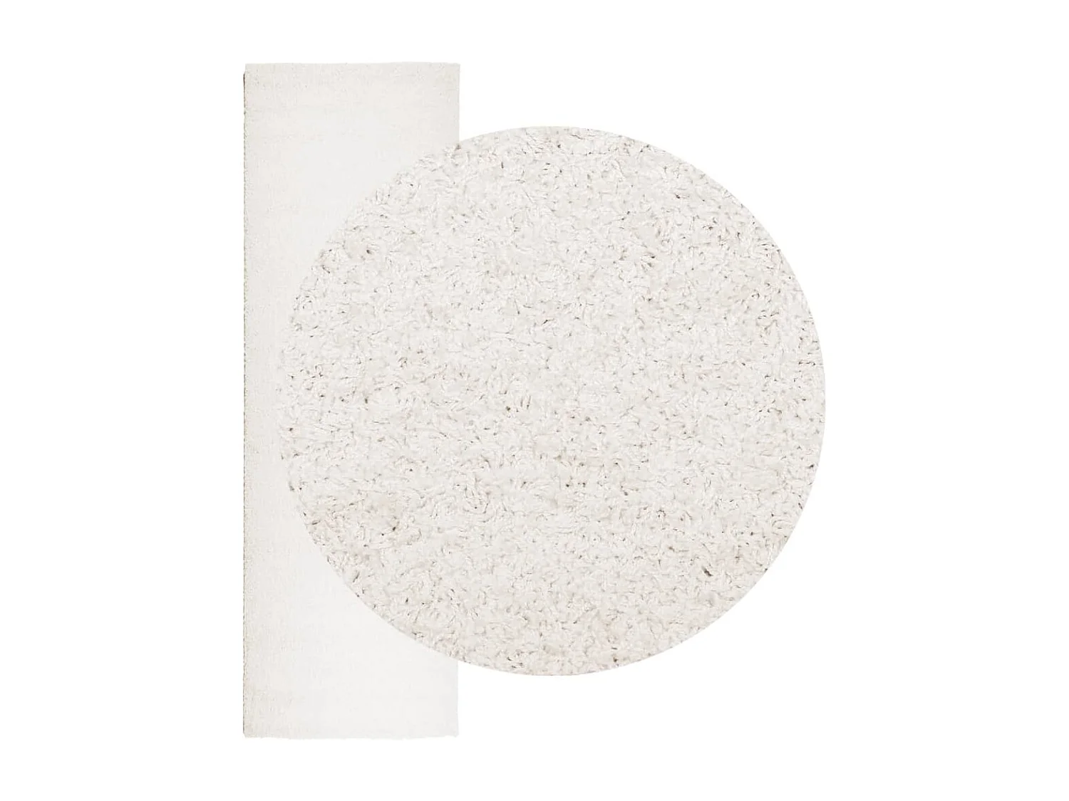 Tapis shaggy à poils longs moderne crème 80x250 cm