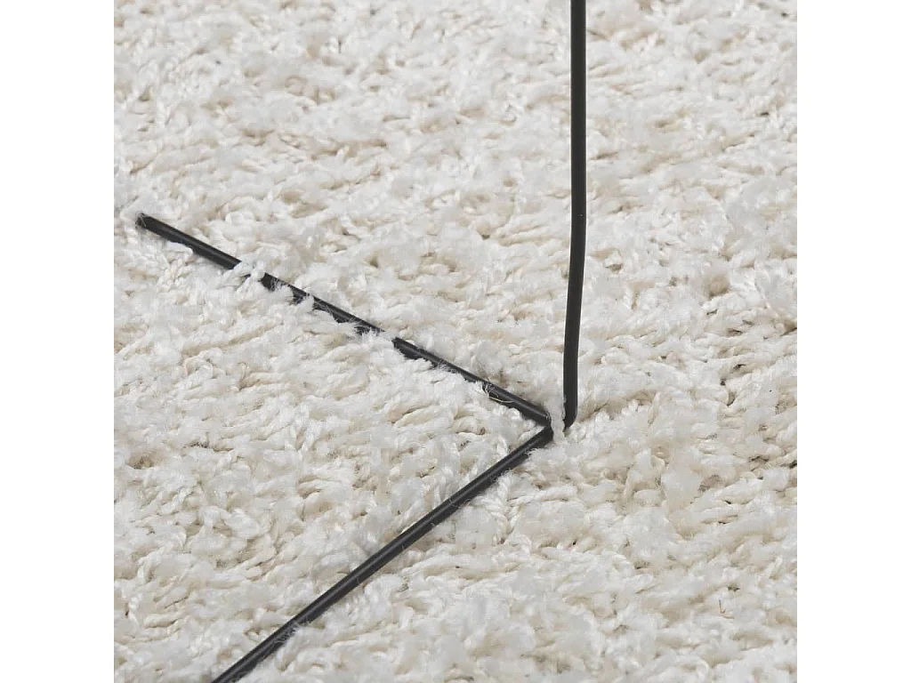 Tapis shaggy à poils longs moderne crème 80x250 cm