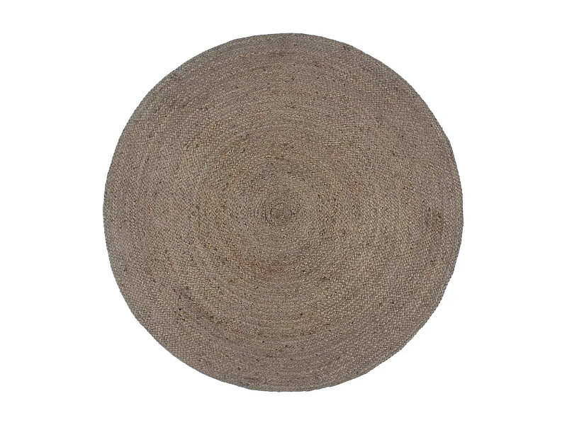Tapete artesanal em juta redondo 240 cm cinzento