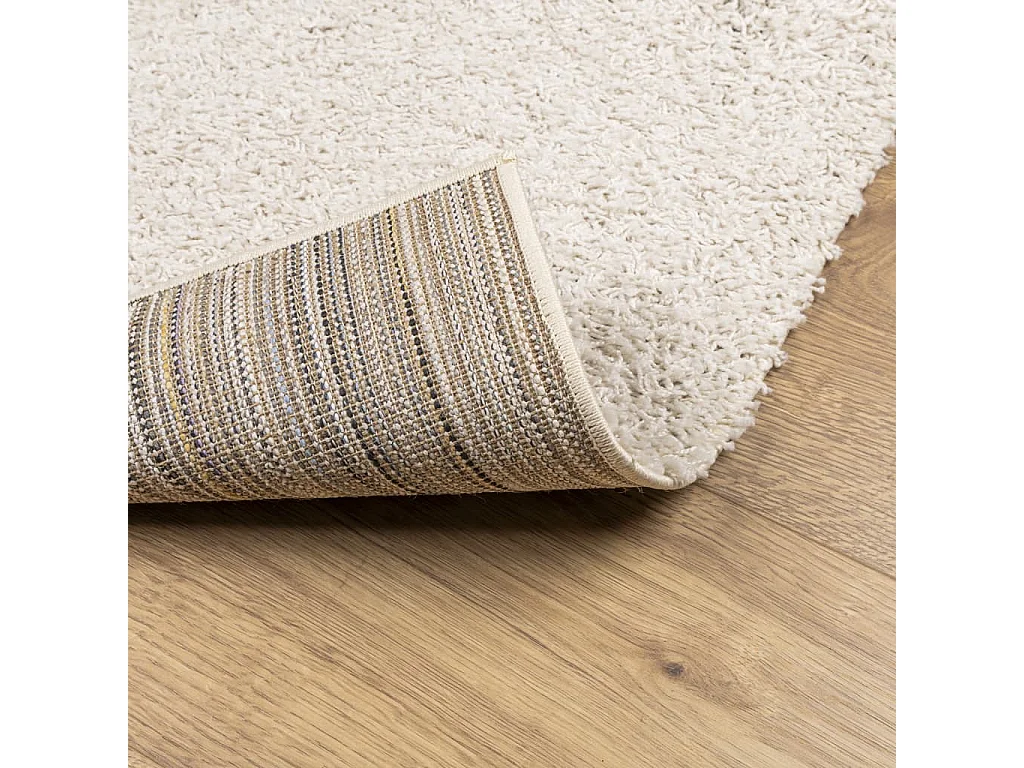 Tapis shaggy à poils longs moderne crème 60x110 cm