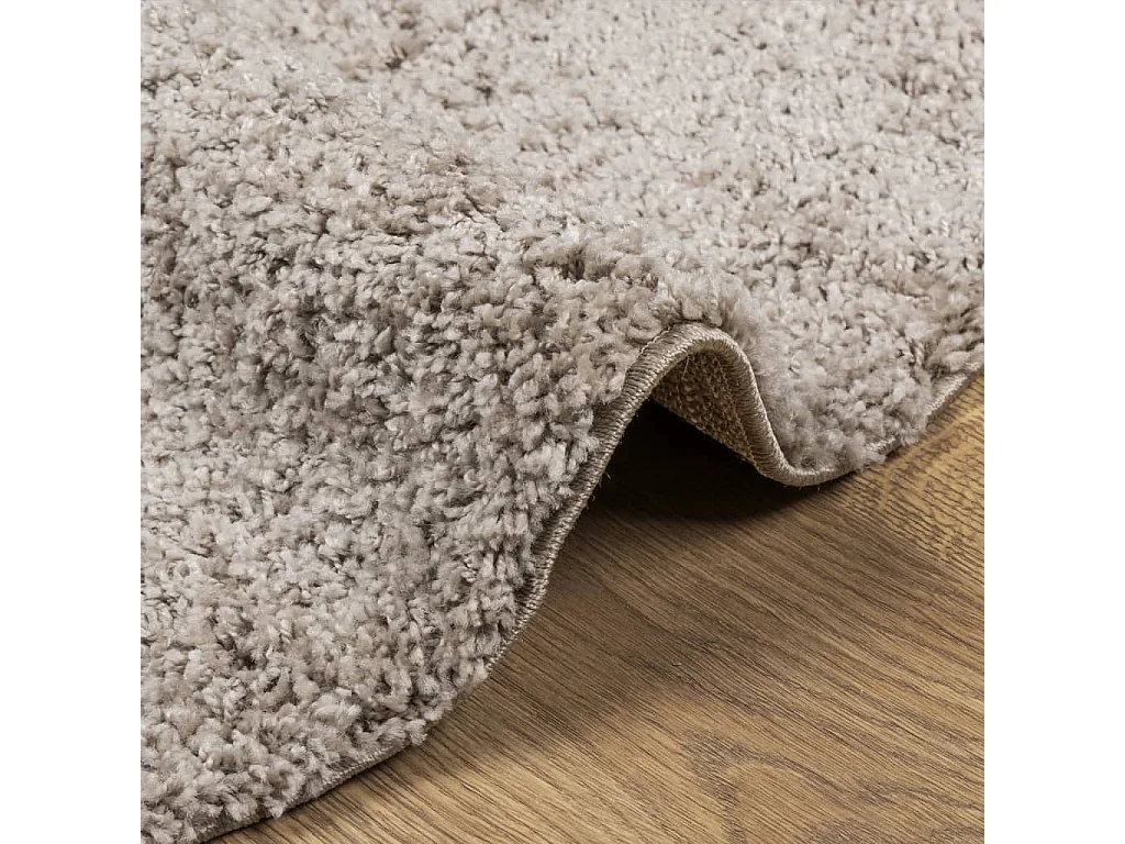 Tapis shaggy à poils longs moderne beige ø 100 cm