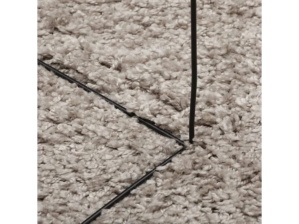 Tapis shaggy à poils longs moderne beige ø 100 cm