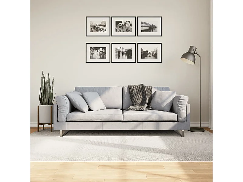 Tapete de pelo curto IZA visual escandinavo 160x230cm cor creme