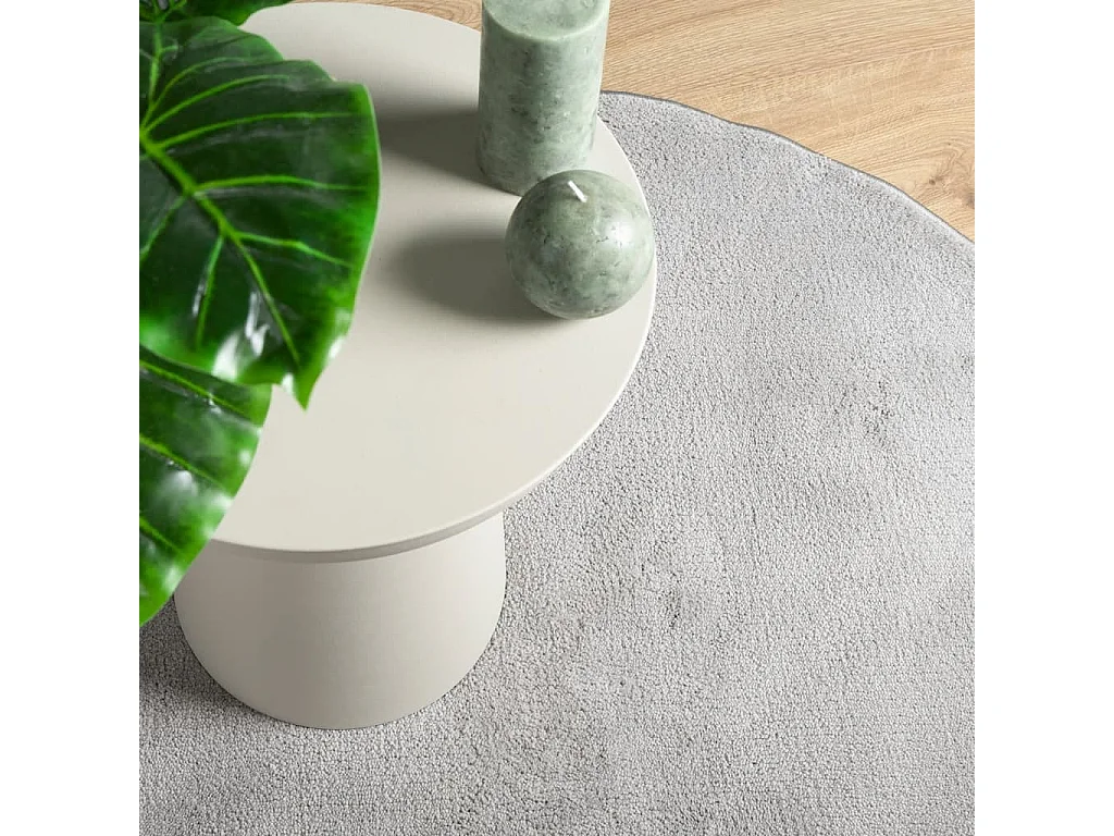 Tapis à poils courts gris ø 100 cm