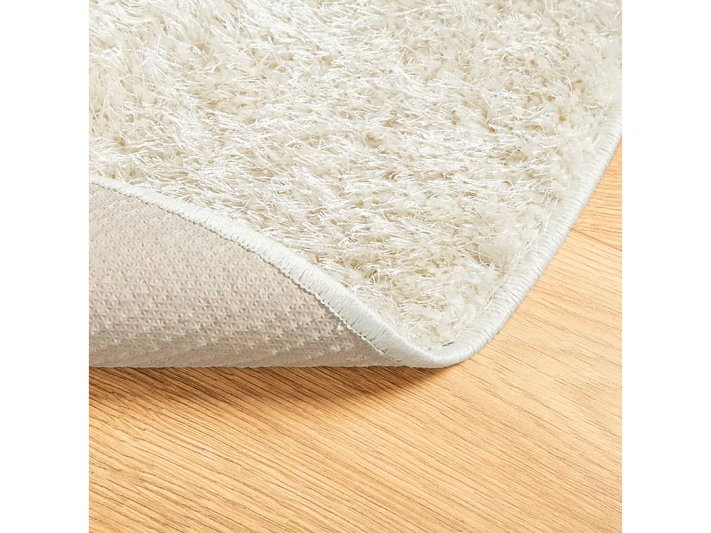 Tapete de pelo alto com aspeto brilhante Ø 80 cm cor creme