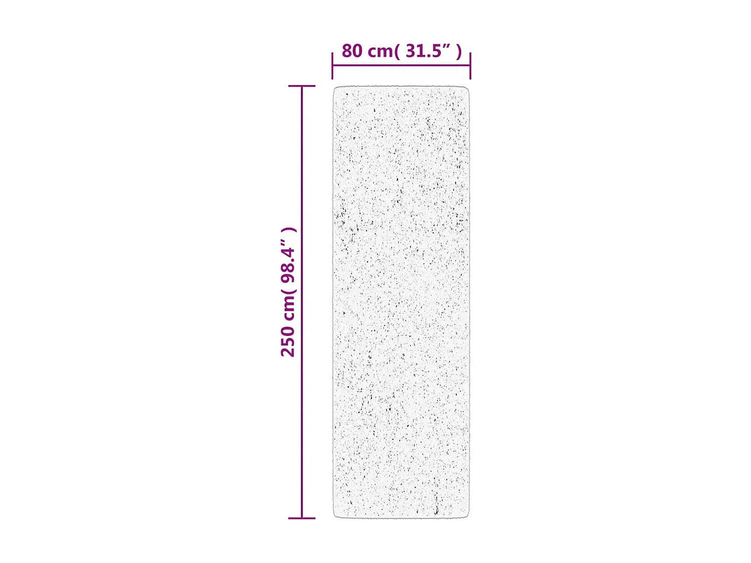 Tapis shaggy à poils longs moderne doré 80x250 cm